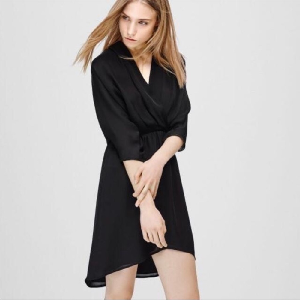 Aritzia Babaton cuthbert silk black dress